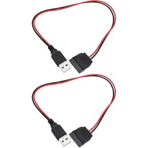 The Lord of the Tools 2pcs 30cm SATA 15Pin to USB 2.0 Power Cable 5V 2A SATA HDD SSD Hard Drive Driver Adapter Only Supports 2.5" Hard Drives Driver
