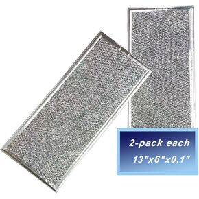 Microwave filter 13x6 replacement WB06X10596 W10208631A microwave vent filter fit for Amana KitchenAid Maytag Samsung Lg Ge Whirlpool microwave filter replacement 2Pack