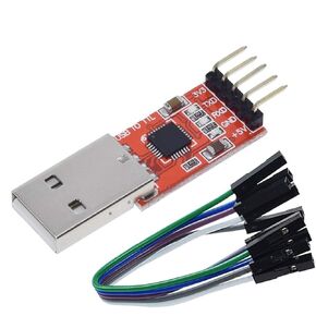 CP2102 Module USB to TTL 5PIN Serial Converter Adapter Module Downloader for UART STC 3.3V and 5V with Jumper Wires Pack of (2)