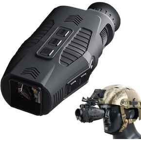 Monocular Night Vision Goggles, 1080 Photo & Video Portable Night Vision, 5X Digital Zoom 300m Full Dark Viewing Distance, Photos & Videos, for Hunting,Camping,Travel