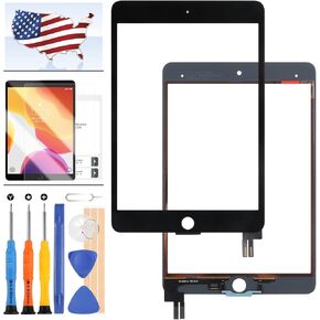 Digitizer Screen Replacement for iPad Mini 5 5th Gen 7.9" 2019 Touch Screen Glass Panel Repair Parts for iPAD A2133 A2124 A2126 A2125 Touchscreen Free Tools Kits + Tempered Glasss (Black)