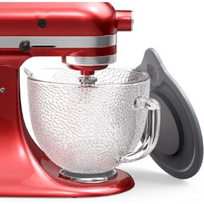وعاء زجاجي متوافق مع Kitchenaid 4.5-5QT خلاطات الحامل الرؤوس ، واستبدال وعاء خلط الزجاج مع صبر صب لملحق خلاط المعونة المطبخ ، الميكروويف والفريزر الصديقة