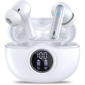 Wireless Earbuds, Bluetooth 5.3 Headphones with 4 Mics, ENC Noise Cancelling Wireless Headphones, IPX7 Waterproof Earbuds, 50H Deep Bass Sport Bluetooth Earbuds for Sports, Workout
