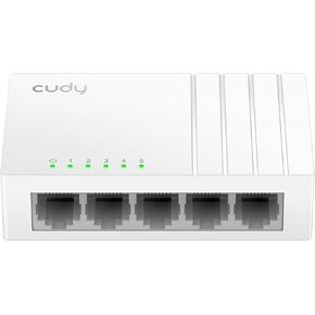 Cudy GS105U 5 Port Gigabit Ethernet Switch with USB-C Power Jack Desktop Ethernet Splitter Plastic Case Unshielded Switch Plug & Play Fanless Unmanaged