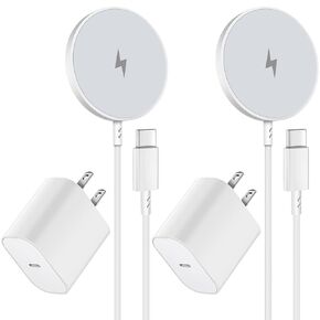 Magnetic Wireless Charger for iPhone 16 15 Wireless Charging,Mag-Safe Fast Charger 2Pack 6FT with 20W Apple USB C Fast Charging Block for iPhone 16 Pro/16/15 Pro Max/15/14/13/12/Plus/AirPods 3/2/Pro 2