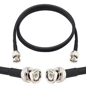 2Pcs RG58 Cable BNC Male to BNC Male Coaxial Cable 4ft(122cm) 50 Ohm Extension Coaxial Cable for 2.4G Wireless Network Cards, Routers, Bridges and GPS Devices