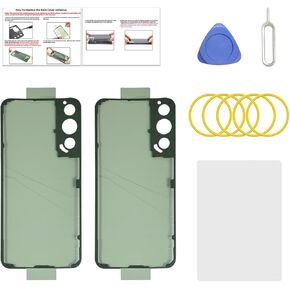 2 Pcs Galaxy S22 Back Cover Pre-Cut Sticker Tape Replacement, Back Cover Adhesive for Galaxy S22 with Tools & Instruction