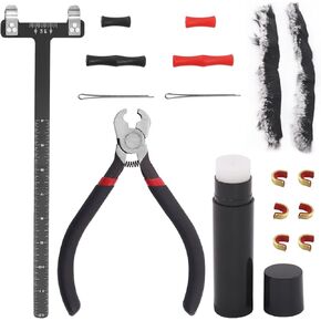 17Pcs Archery Bow String Tool Accessories Assortment Kit Including Archery Nocking Buckle Pliers, Bow String Nocking Point, T Shape Bow Square Ruler, Wax, Bow String Silencer, Finger Protector