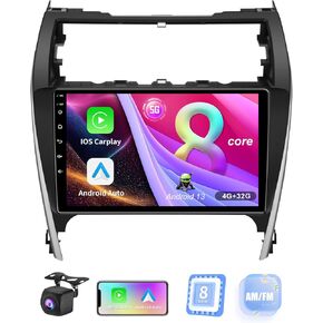 8 Core (4GB+32GB) Car Stereo Upgrade Radio for Toyota Camry 2012 2013 2014,Android 13 GPS Navigation with Wireless Carplay Android Auto Support AM FM RSD Bluetooth 5.0, 5G WiFi, 4G LTE