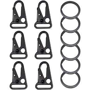 1 Inch Metal Rifle Enlarged Mouth Single Point Slings Clip for Paracord Webbing Strap for Keychain Snap Hooks Outdoor Backpack Tactical Carabiners