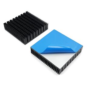 2PCS Aluminum Heat Sink 60mmx60mmx15mm with Thermal Conductive Adhesive Tape, Square Module Heatsink Profile Cooling Fin Cooler for Chip CPU Power Amplifier Phone Base Station Router