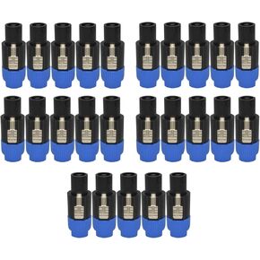 speakon Connector，Audio Speaker Plug Twist Lock 4 Pole Speaker Plug ，nl4 Connector Compatible with Speakon NL4MPR, NL4FC,NA4LJ, NA4LJX, NL4MP, NL4FX, NL4 & NL2 Series, NL2FC (25 Packs)