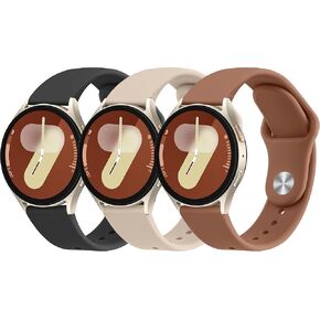 Amzpas Bands for Samsung Galaxy Watch 7, 6, 5, 4 - 40mm, 44mm, FE Bands - 20mm Soft Silicone Sport Replacement Straps for Women & Men