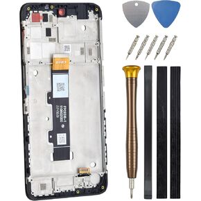 Complete Screen for Motorola Moto G22 XT2231-2 LCD Display Touch Digitizer Screen Replacement with Screen Frame Black 6.5"