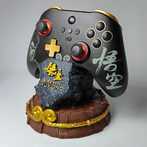 Black Myth Game Controller Display Stand for Xbox ONE PS5 PS4 PC Steelseries Steam, Game Controller Bracket Gamepad Desktop Handle with Golden Hoop, Ornaments Decorations Gift