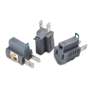 Cable Matters [UL Listed] 3-Pack 2 Prong to 3 Prong Outlet Adapter in Gray (3 Prong to 2 Prong Plug Adapter) - Allows a 2 Prong Outlet to Accept 3 Prong Plugs