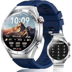 FILIEKEU Bluetooth Calls Smart Watch Men Women Heart Rate Sleep Monitor Steps IP68 Waterproof Men Sport Fitness Tracker 1.52''Touch Screen Fasion Silver Stainless Steel Smart Watches for Android iOS
