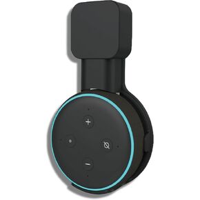 Sintron Wall Mount Holder for Dot 3, Smart Home Wall Mount Stand Hanger for Dot 3rd Generation Speaker Holder, Space Saving Accessories Without Messy Wires, Compatible with UK Plug Google Mini (Black)