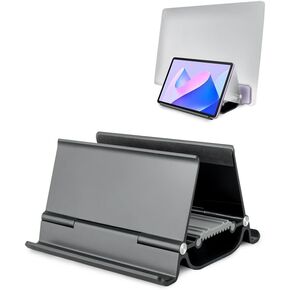 DREWCHAN Vertical Laptop Stand for Desk, Laptop Stand Holder Gravity Locking Stand Laptop Base Space Saving 3 in 1 Suitable for All MacBooks and laptops（Black）
