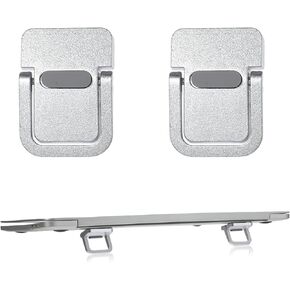 2 Pcs Portable Keyboard Riser, Invisible Laptop Stand Laptop Feet Mini Computer Keyboard Stand for Most Keyboards (Silver)