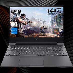 HP Victus Gaming Laptop, 15.6" FHD 144Hz, AMD Ryzen 5 7535HS, Radeon RX 6550M (Beats Nvidia GeForce RTX 3050), 16GB RAM 512GB SSD, Backlit Keyboard, Wi-Fi 6, Bluetooth, Windows 11 Home, Mica Silver