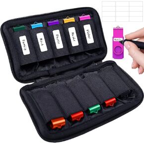 Flash Drive Case, USB Drive Holder, Storage Bag for Thumb Drive, Light Weight and Easy to Put into Handbag, Protect and Store Small Items, 10 Slots Electronic Accessories Organizer