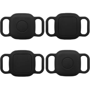 4PCS Waterproof Dog Collar Holder for Tile Mate 2024/ Mate 2022 Tracker, Soft Silicone Skin Cover Shock-Absorbing Protective Cover for Dog, Cat, Pets Necklace (4 Packs Black)