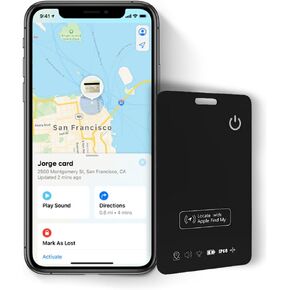 Wallet Tracker Card Wireless Rechargeable | Finder Card for Key, Phone, Wallet, Luggage, Purse, and More | Works with Apple Find My (iOS Only) and Bluetooth | Certified Waterproof