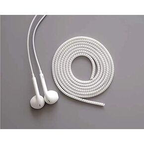 43inch Cable Charger Spiral Protector/Wire Repair/Pet Cord Protector/Headphone Saver, Cable Wrap for Phone Mac Charging Cable, USB Cable, Earphone (White)