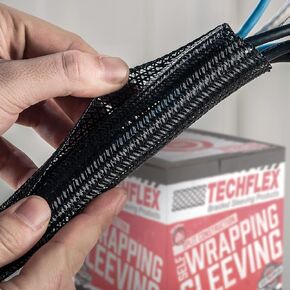 1/2" Split F6 Braided Cable Sleeving Wrap, Split Loom, Techflex (10FT)