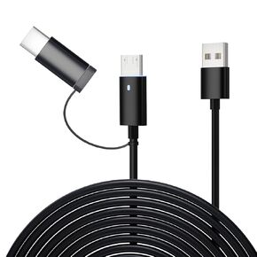 2 in 1 Fast Charge Cord for JBL Charge 4, Charge5, JBL Flip 5, JBL Pulse 4 Clip4,JRPOP, Endurance Peak II Wireless Bluetooth Earphones Speakers, Micro USB + USB C to USB A Charging Cable 5Ft