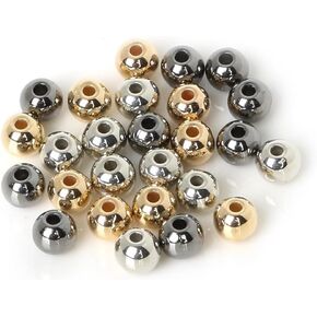 100Pcs Plated Plastic Fishing Beads Spinner Lure Body Spinnerbait Making Supplies DIY,Lure Bodies Fishing Inline Spinner Making Part Bait Rooster Tail DIY Size 8mm