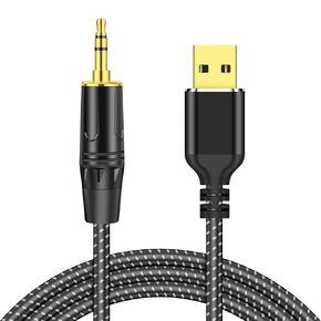 USB to 3.5mm TRS Stereo Audio Cable, 6.6FT USB A 2.0 to 1/8 inch 3.5mm Male Audio Adapter for Laptop, Windows, PC, Amplifier, Speaker, Note: NOT Support Charging MP3, NOT Work for Car, Truck, TV