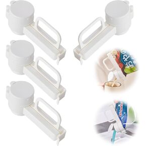 Bag Clips with Pour Spout, Spouts Reusable Plastic Cap Sealer Clips for All Food Storage (4 PCS)