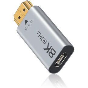 Duttek 8K USB C Female to HDMI Male Adapter, (Uni-Directional) USB Type C Source to HDMI 2.1 Converter, USB C to HDMI Support 8K@60Hz, Thunderbolt 3/4 for MacBook Pro, Phone 15 Series
