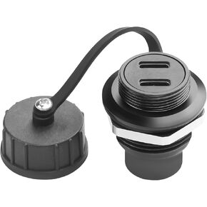 QIANRENON Dual USB C 3.1 Threaded Fixed Waterproof Adapter Coupler 10Gbps 2 USB Type C Female to Female Bulkhead Mount Data Charging Connector Socket, Waterproof Cap, for Extend 2 USB C Port