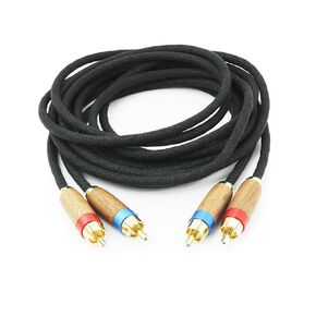 NewFantasia Audiophiles 2RCA Male to 2RCA Male Stereo Audio Cable HiFi System Interconnect Cable 6N OCC Copper Silver Plated Cord Walnut Wood Shell 2RCA to 2RCA (3m/10ft)