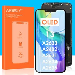 OLED for iPhone 13 Screen Replacement - for iPhone 13 LCD Display Touch Screen for iPhone 13 A2631 A2482 LCD Digitizer Assembly with Repair Kits (Black)