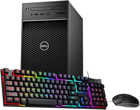 Dell Precision 3630 Tower Desktop Computer, Core i7-9700, 32GB DDR4 RAM, 1TB SSD, Mouse, Keyboard, Windows 10 Pro (Renewed) in Saudi Arabia
