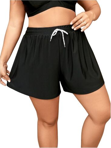 Floerns Women's Plus Size Swim Board Shorts with Pockets Bathing Suit Shorts in Saudi Arabia