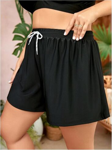 Floerns Women's Plus Size Swim Board Shorts with Pockets Bathing Suit Shorts in Saudi Arabia