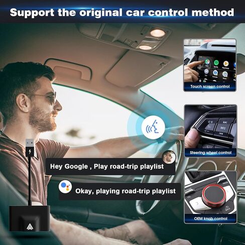 Wireless Carplay Android Auto Adapter ، 2024 Upgrade Plug & Play Dongle ، يحول Carplay Wired إلى Wireless ، ويعمل مع جميع السيارات السلكية الأصلية والهواتف Android in Saudi Arabia