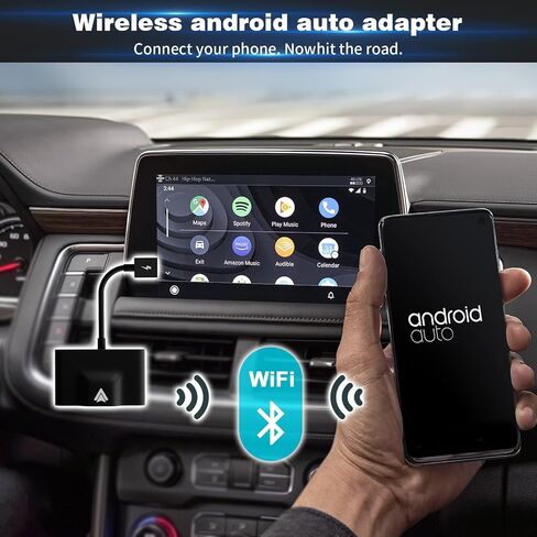 Wireless Carplay Android Auto Adapter ، 2024 Upgrade Plug & Play Dongle ، يحول Carplay Wired إلى Wireless ، ويعمل مع جميع السيارات السلكية الأصلية والهواتف Android in Saudi Arabia