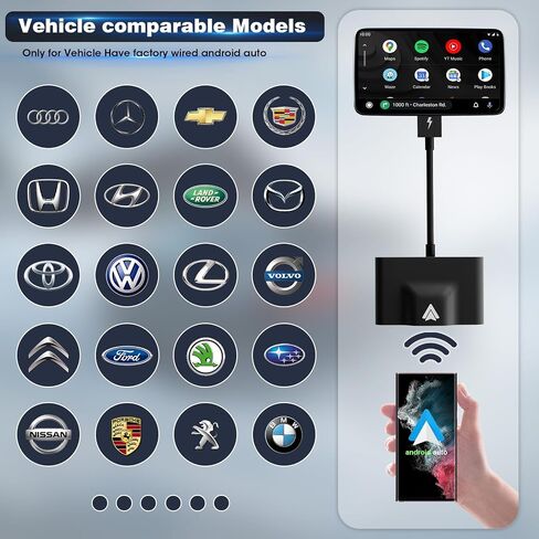 Wireless Carplay Android Auto Adapter ، 2024 Upgrade Plug & Play Dongle ، يحول Carplay Wired إلى Wireless ، ويعمل مع جميع السيارات السلكية الأصلية والهواتف Android in Saudi Arabia