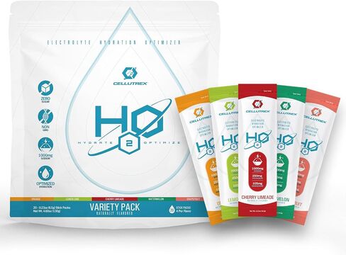 Cellutrex® H2O Electrolytes - Variety Pack - Zero Sugar Salt Hydration Packets, Additive-Free, Non-GMO Electrolytes Powder for Workouts, Fasting & More, 20 Easy-Open Sticks in Saudi Arabia