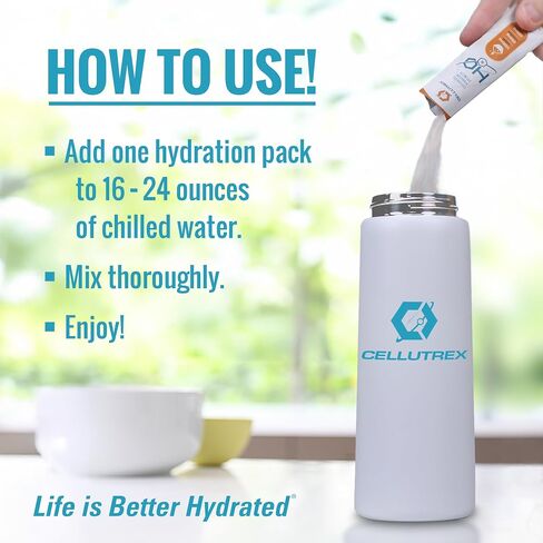 CellUtrex® H2O بالكهرباء-حزمة متنوعة-حزم ترطيب ملح ملح السكر ، مسحوق الإلكتروليت الخالي من الإضافات ، غير المعدلة وراثيًا للتشغيل ، الصيام والمزيد ، 20 عصيًا سهلة المفتوحة in Saudi Arabia