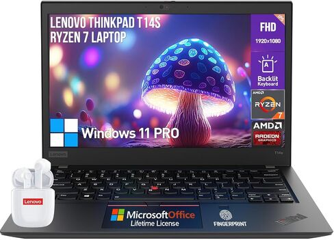 Lenovo ThinkPad T14S Computer Computer ، College College Laptop 14 "FHD IPS ، Ryzen 7 Pro (8 Core) كمبيوتر محمول ، 16 جيجابايت من ذاكرة الوصول العشوائي 1TB in Saudi Arabia