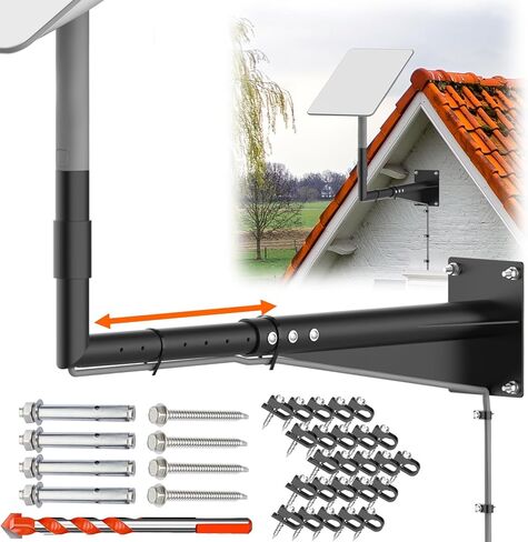 26 بوصة من حائط النجوم الطويلة ، جبل Starlink V2 القابل للتطوير ، طقم تثبيت Starlink الثقيل مع محول Starlink ، Mount Starlink Pole for Starlink Internet Kit Satellite in Kuwait