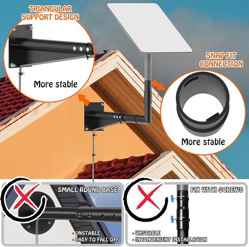 26 بوصة من حائط النجوم الطويلة ، جبل Starlink V2 القابل للتطوير ، طقم تثبيت Starlink الثقيل مع محول Starlink ، Mount Starlink Pole for Starlink Internet Kit Satellite in Kuwait