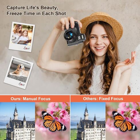 4K Digital Camera for Photography, 48MP Vlogging Camera for YouTube with 32GB SD Card, 3" LCD Screen, Anti-Shake,18X Digital Zoom in Saudi Arabia